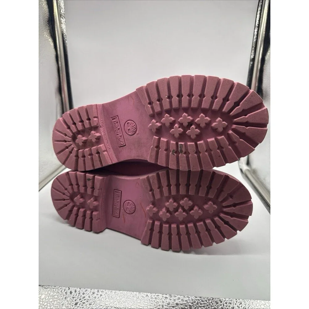 Timberland Premium Boots Unisex Pink Leather Waterproof Boots Size M/5.5 W/7